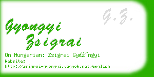 gyongyi zsigrai business card